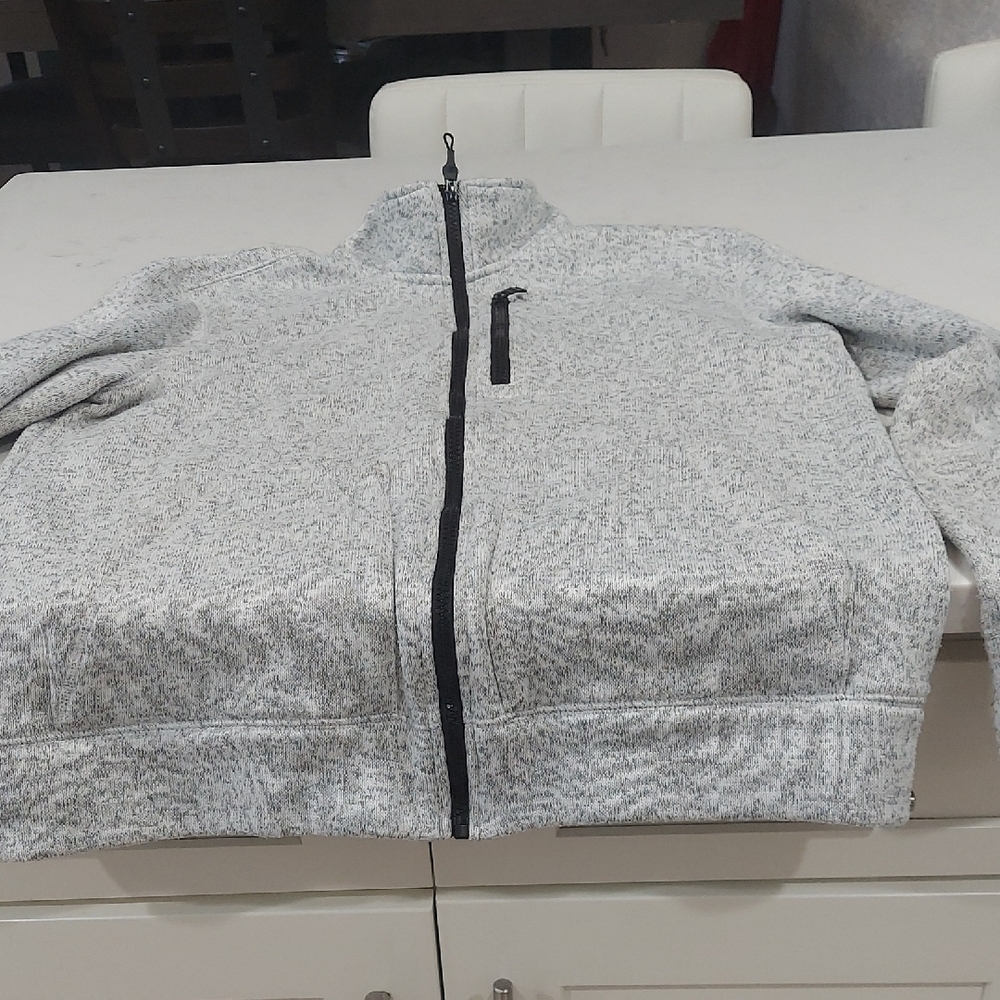 Banana Republic Light Gray Zip-Up Sweater